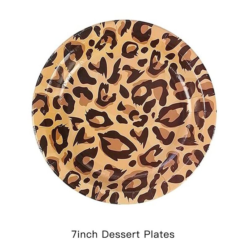 Leopard Print Disposable Party Tableware | Table Cover | Paper Plates ...