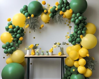 Australia Theme Aussie Balloon Garland Kit | Retro Green Yellow Latex Balloons Decorations for Australia Day Sport Events