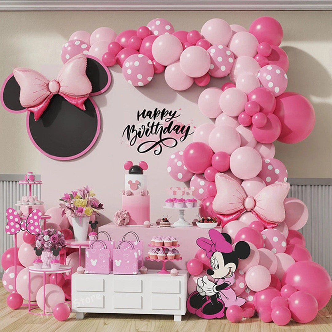 Déco Anniversaire Minnie – Ballons Et Fournitures De Fête – Lot NEUF