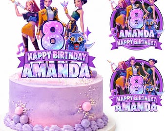 Personalised Kpop Theme Birthday Cake Topper | Custom Name & Age | Boys Birthday Party Decoration