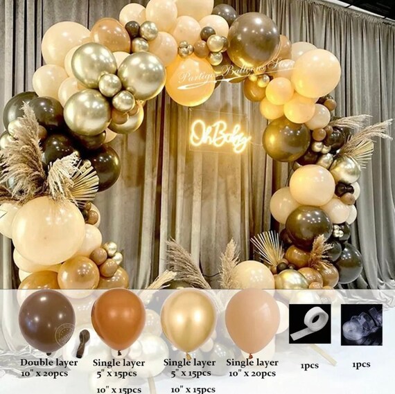 102pcs Brown Coffee Chocolate Retro Pink Gold Balloon Garland Arch