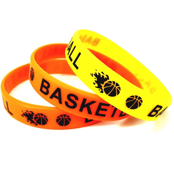 12/30Pcs Basketball Silicone Bracelets | Sports Club Training Wristbands for Kids Birthday Party Favours