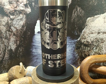 Fallout Brotherhood of Steel Tumbler, Engraved Gamer Gift.