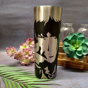 Gobelet gravé personnalisé, cadeau personnalisé gobelet cowboy bebop, gobelet frange, cadeau personnalisé, gobelet enveloppant