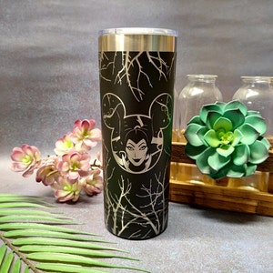 Personalized Engraved Tumbler, Custom Maleficent Tumbler Gift, Personalized Gift, Girl Gift, Villain Tumbler, Full Wrap Tumbler