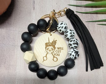 Personalized Silicone Bangle Key Ring, Boho Bangle