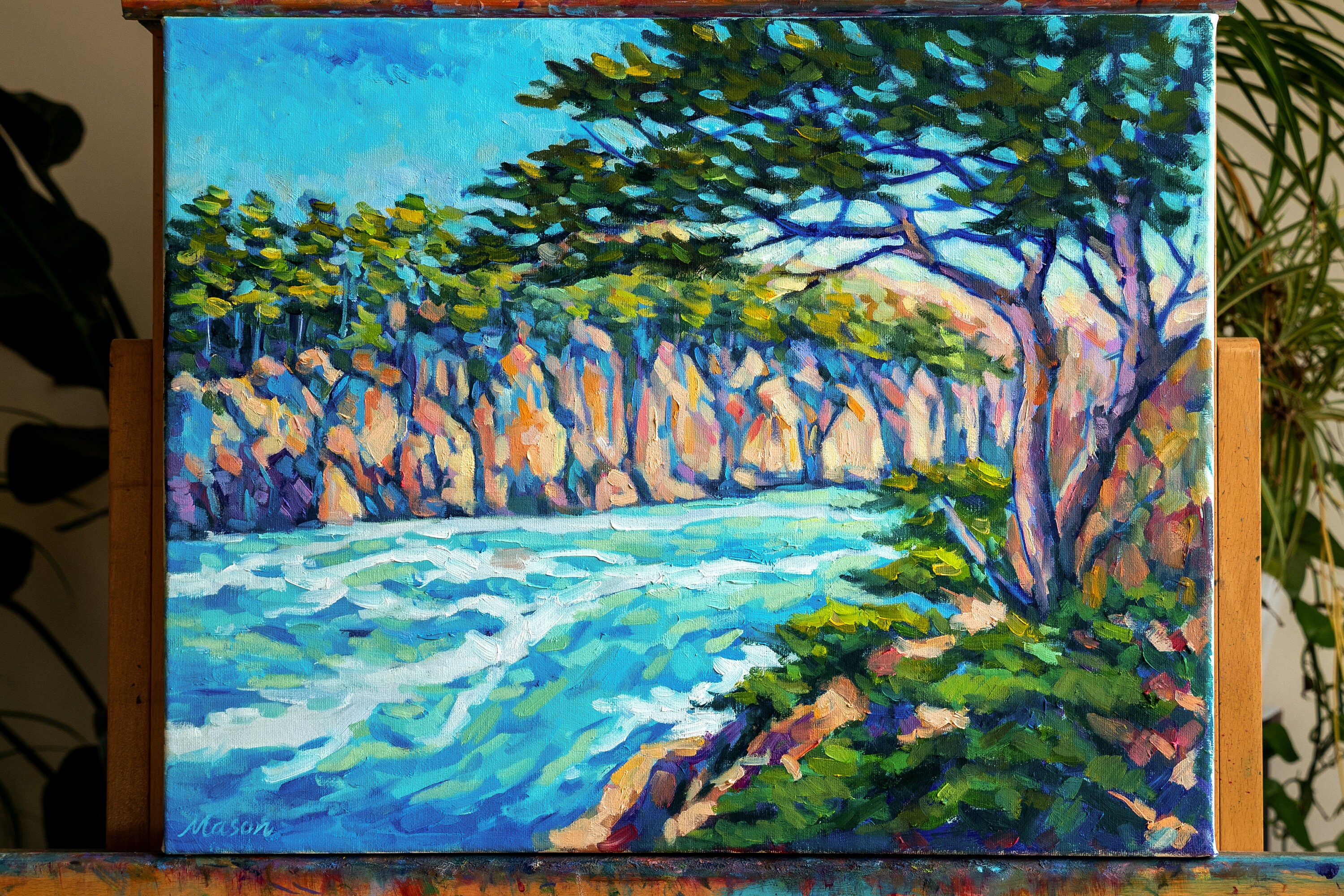 California Seacoast Landscape Painting Impressionist Painting Oil