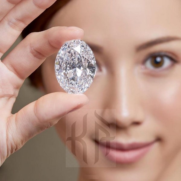 100 carats brillant ovale taille D-VVS1 Premium Lab Diamond, solitaire lâche de qualité supérieure pour l’utilisation de bijoux, étincelant et fier