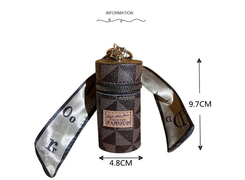 Exquisite Cylindrical Keychain Earphones Lipstick Bag Pendant for