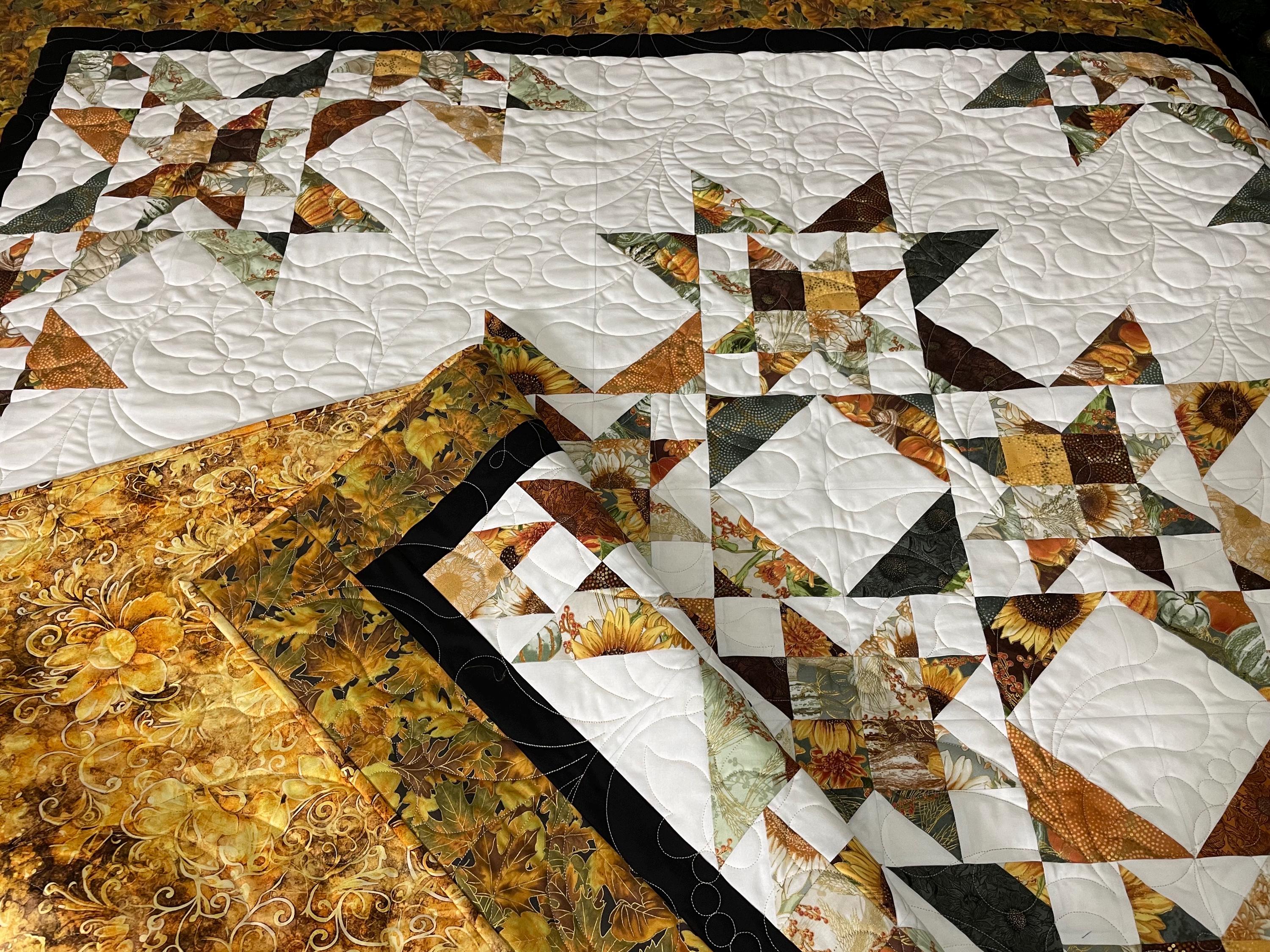 Nine Sisters Quilt in Fall // Autumn Batik Prints - Etsy