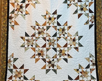 Nine Sisters Quilt in Fall // Autumn Batik Prints