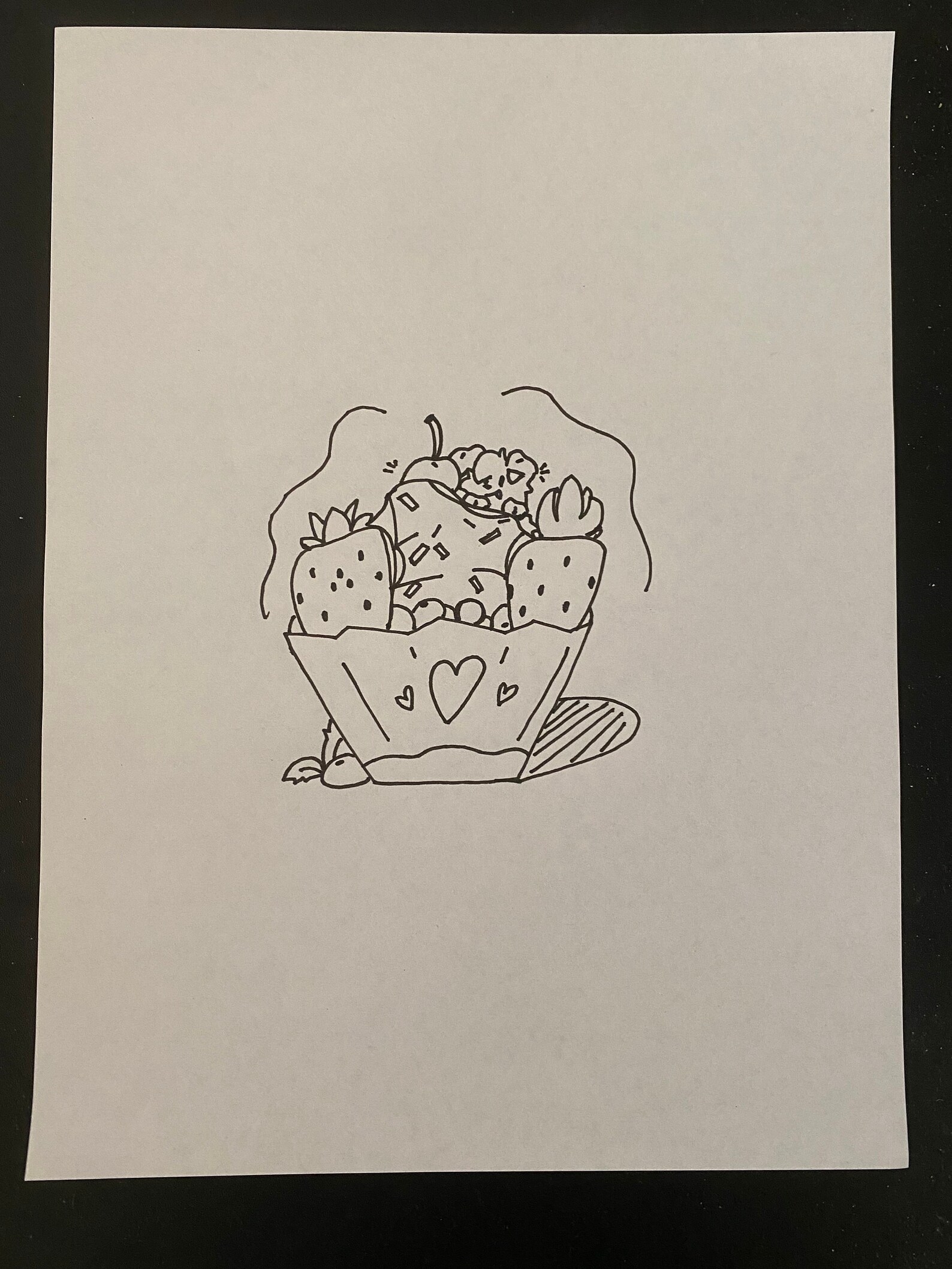 Hand Drawn Fruit Cup Printable Coloring Page-printable Coloring Page ...