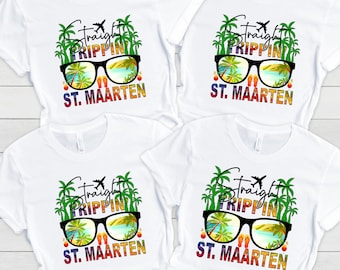 Straight Trippin' St Maarten T-Shirt, Group Vacation Tee