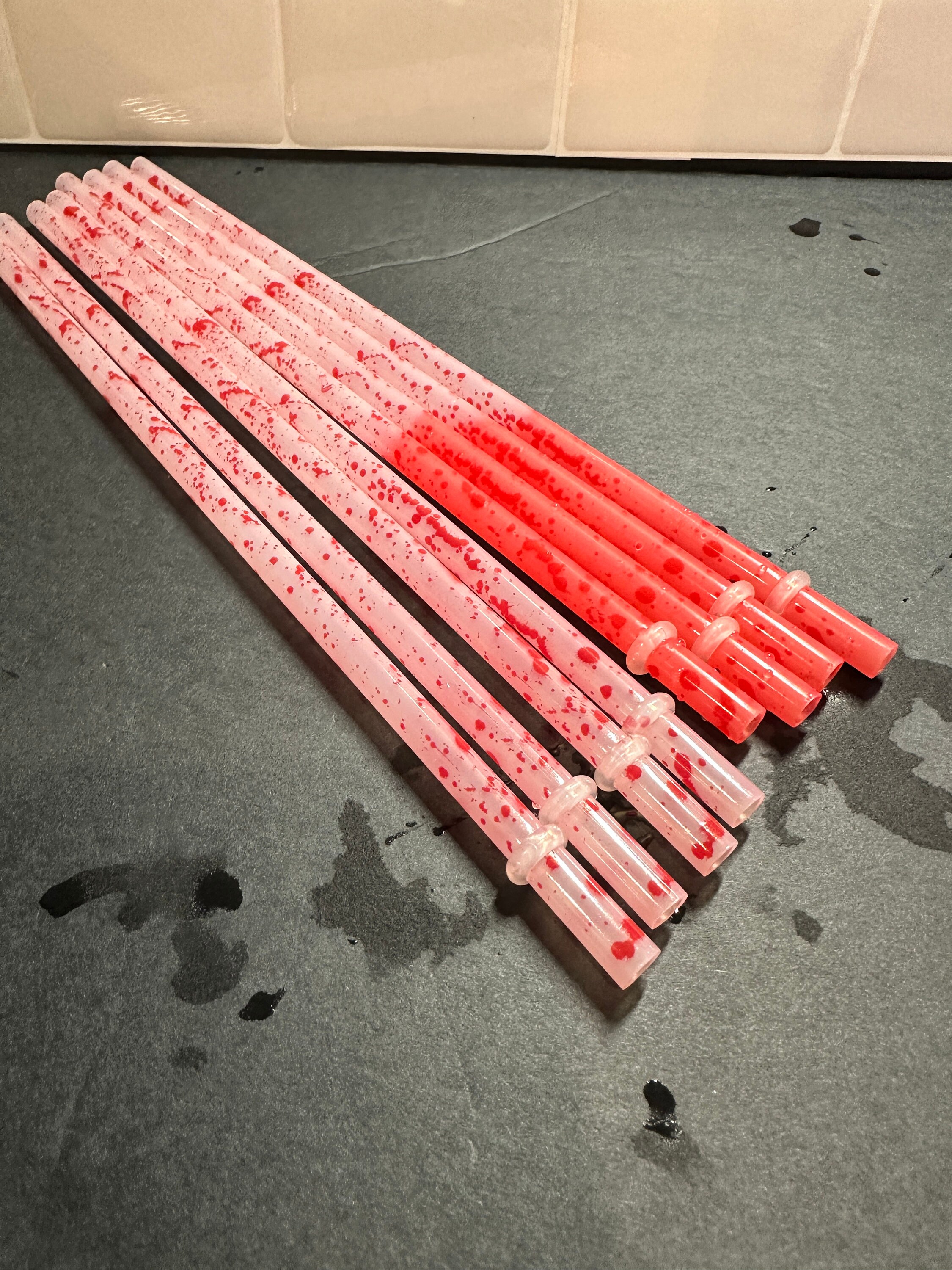 Blood Splatter Straws color Changing and Noncolor Changing Etsy