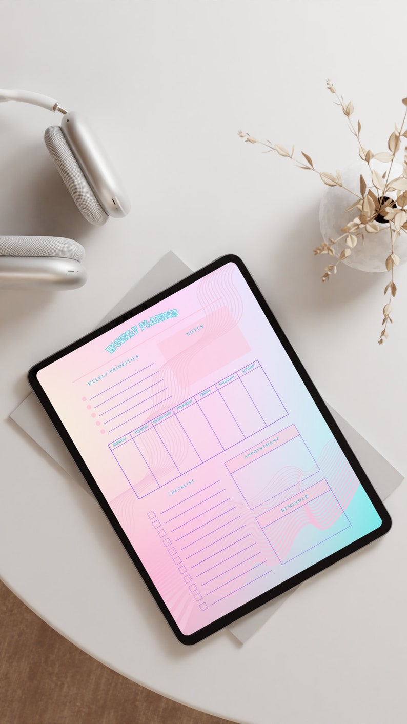 Pastel Pink Weekly Planner: Digital Download - Etsy