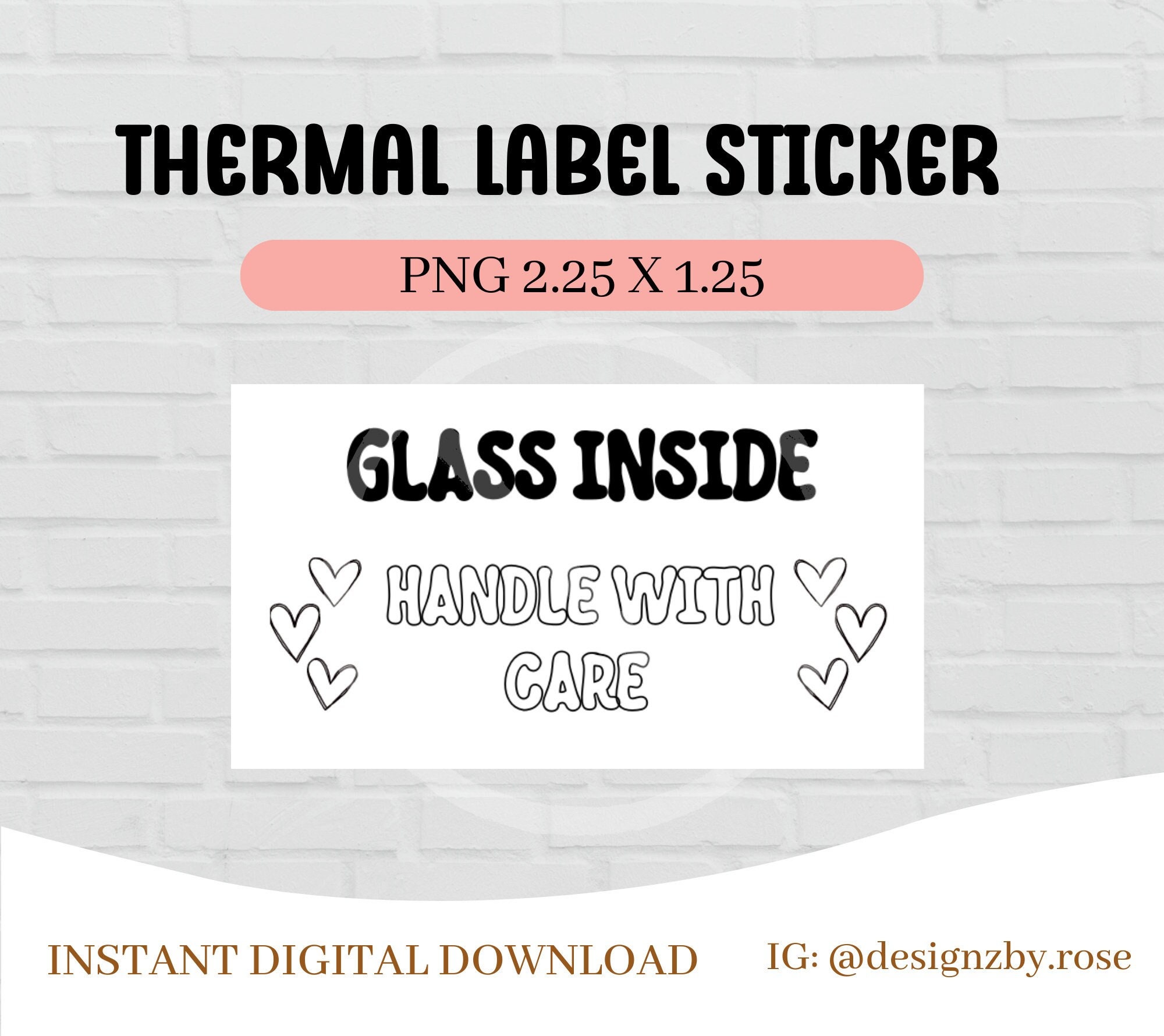 Care Label Sticker Handle With Care Thermal Sticker PNG, Warning Label Stickers, Small ...