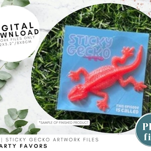 Bluey Sticky Gecko | Party Favors | Digital Download ONLY
