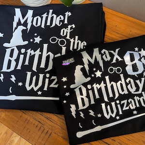 Family Harry Wizard inspired birthday shirts