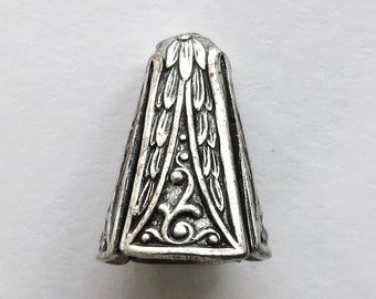 Antiqued Silver Scrolled Floral Cone Bead Cap 10mm - 6 Pieces