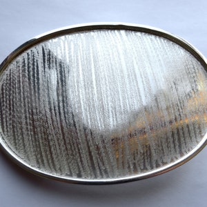 Silver Plated Large Oval Belt Buckle Blank for Resin