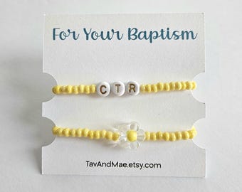 CTR Yellow Flower Bracelets, Baptism Gift
