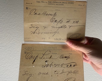 FRAMED Antique early 1900’s prescription
