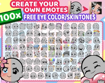 100 Emote Base Template for Twitch, Discord, YouTube | Procreate Custom Brush