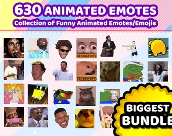 630 Animated Funny Memes Emote Bundle | Twitch Emotes Pack | Streamers Emoji | Emotes for Gamers