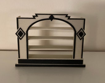 Unique miniature 1/24th scale Art Deco Display cabinet for your dollhouse/shadowbox/room box/diorama.
