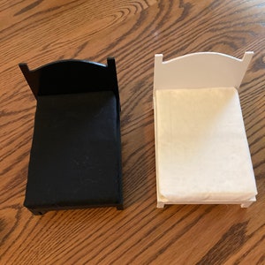 Miniature bed 1:12 full size or twin size.  Choice of color black and or white.  For your dollhouse/diorama .  DISCONTINUING