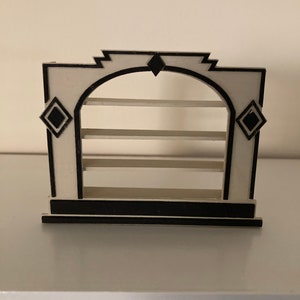 Unique miniature 1/24th scale Art Deco Display cabinet for your dollhouse/shadowbox/room box/diorama.