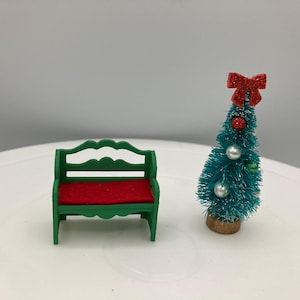 Miniature 1/24th scale Christmas bench or Christmas tree.