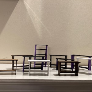 Miniature 1:24th scale bookshelves and or sofa table for dollhouse/room box/shadow box/diorama.