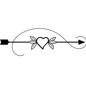 Arrow with Heart and Leaf (2) SVG, JPEG, PNG Instant Digital Download