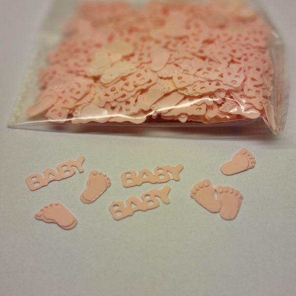 Baby Baby Shower Confetti 15g Bag Approx. 350 pieces. Christening Decorations Table Confetti New Baby Feet, Girl Confetti,