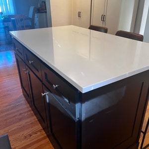 7ft Black Kitchen Island With Quartz Top - Etsy