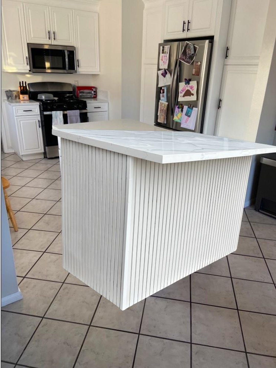 5ft White Kitchen Island With Quartz Top - Etsy