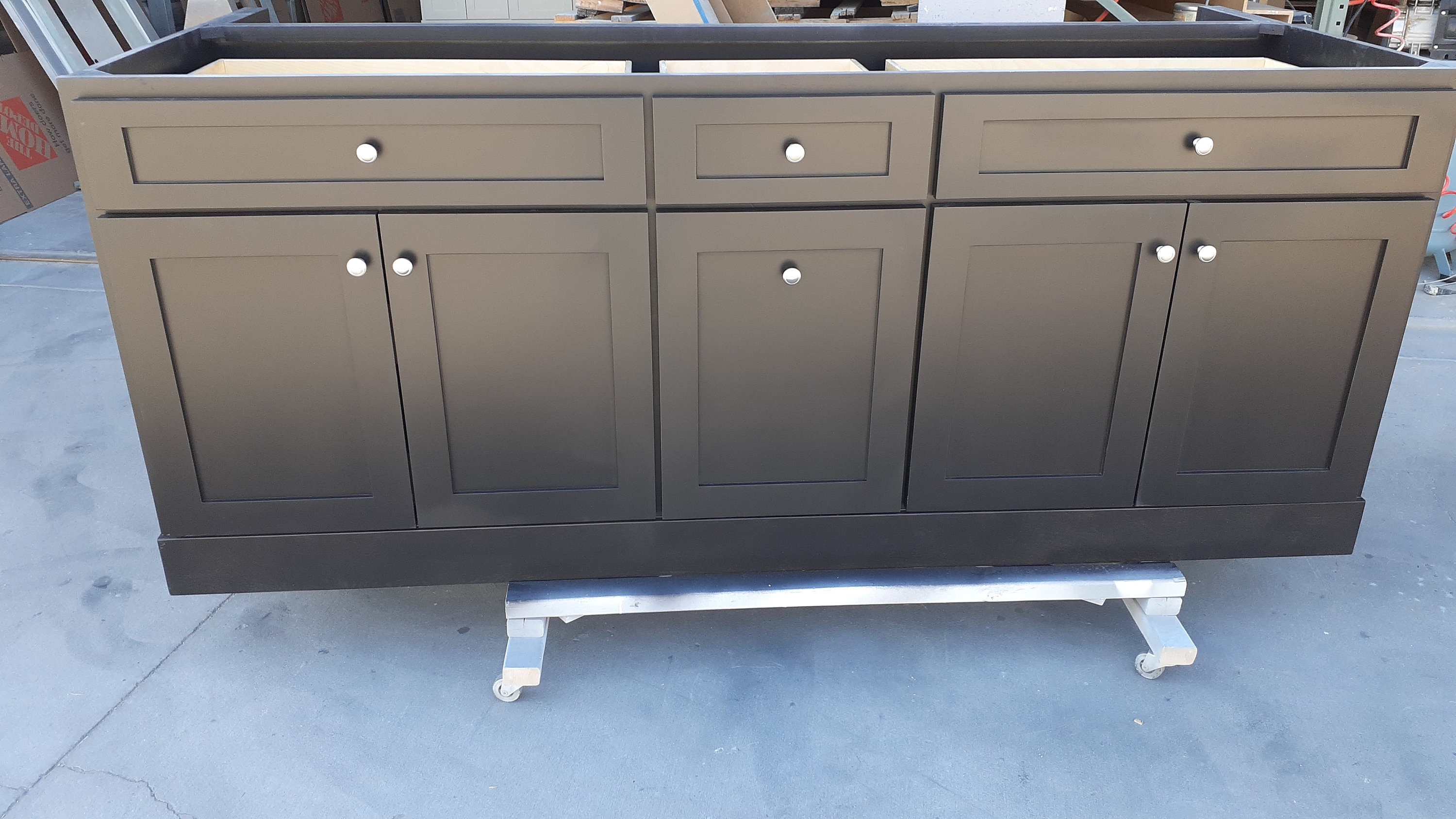 7ft Black Kitchen Island With Quartz Top - Etsy