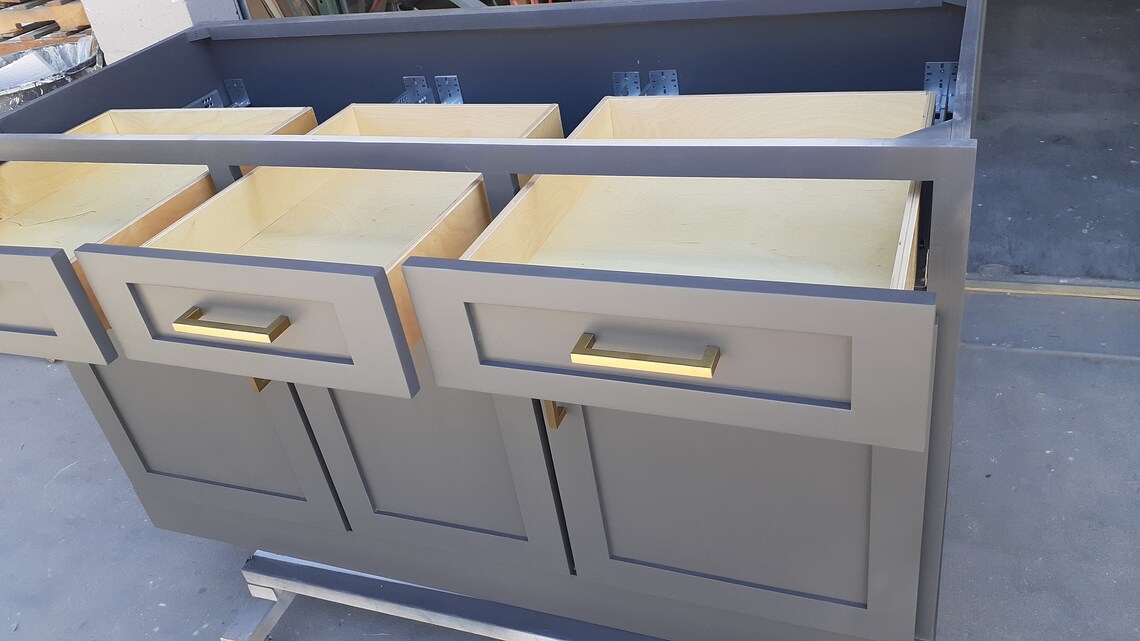 5ft Grey Kitchen Island Without Countertop Etsy