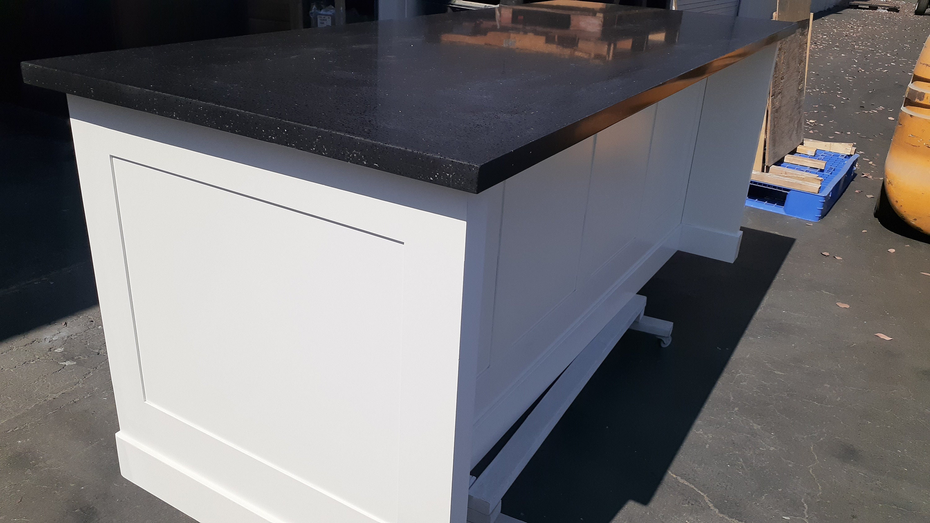7ft White Kitchen Island With Black Quartz Top - Etsy