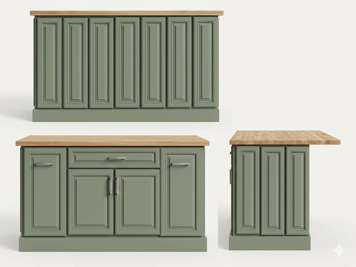 7ft Custom Kitchen Island With Quartz Top-ai Design Free Service - Etsy
