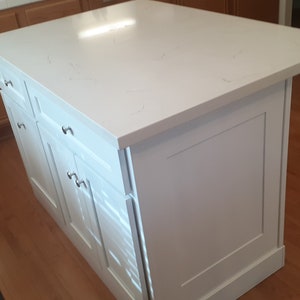 White Kitchen Island White Quartz Top - Etsy