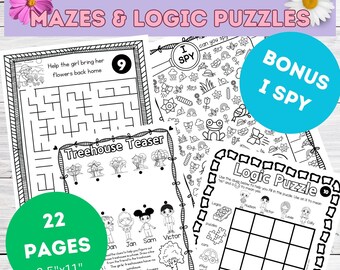 No Prep Printable Spring Mazes & Logic Puzzles for Kids