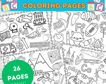 Printable No-Prep Alphabet Coloring Pages