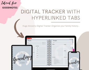 Digital Genealogy Planner - Explore Your Family Tree and Track Your Ancestry Instantly with GoodNotes