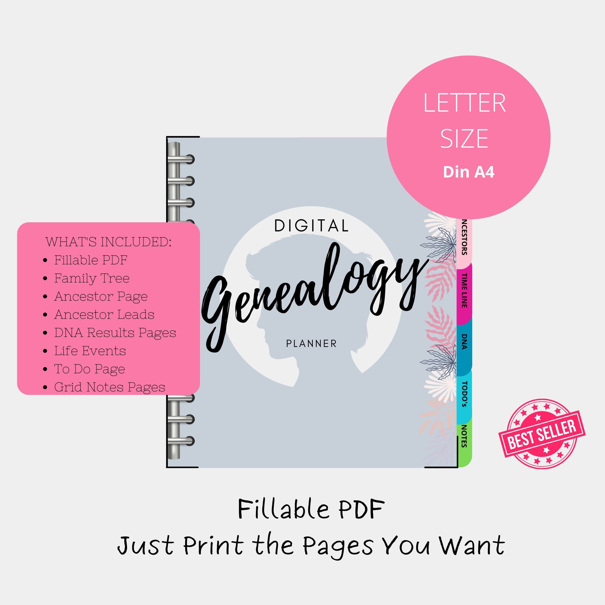 Fillable Genealogy Tracker Ancestry Scrapbook Paper A4 Ancestry ...