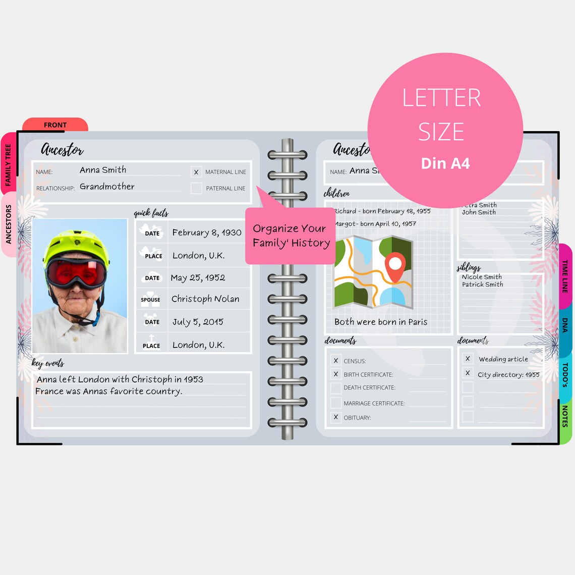 Fillable Genealogy Tracker Ancestry Scrapbook Paper A4 Ancestry ...