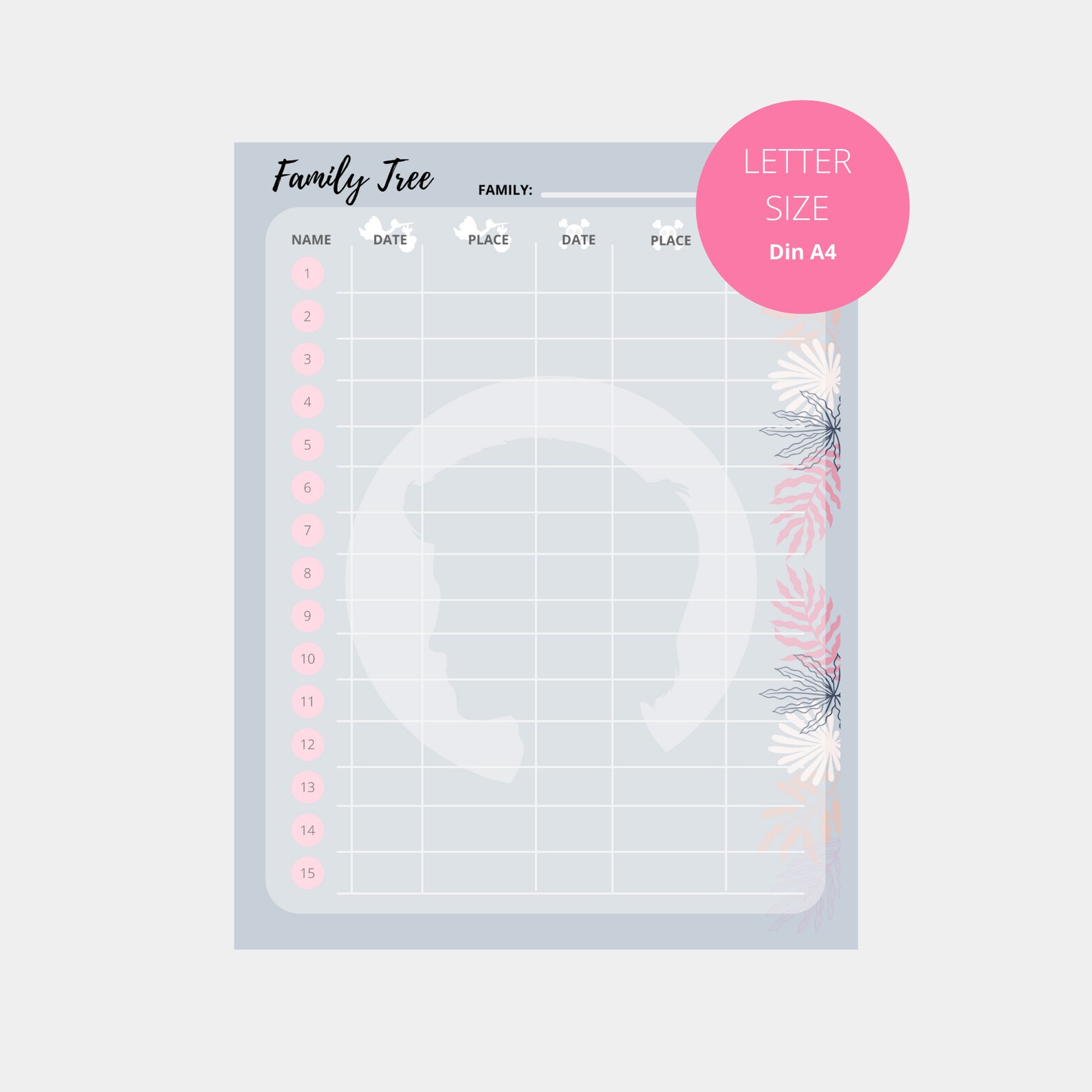 Fillable Genealogy Tracker Ancestry Scrapbook Paper A4 Ancestry ...