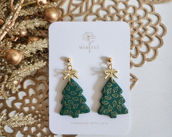 CHRISTMAS TREES | Polymer Clay Earrings | Handmade | Holiday Jewelry