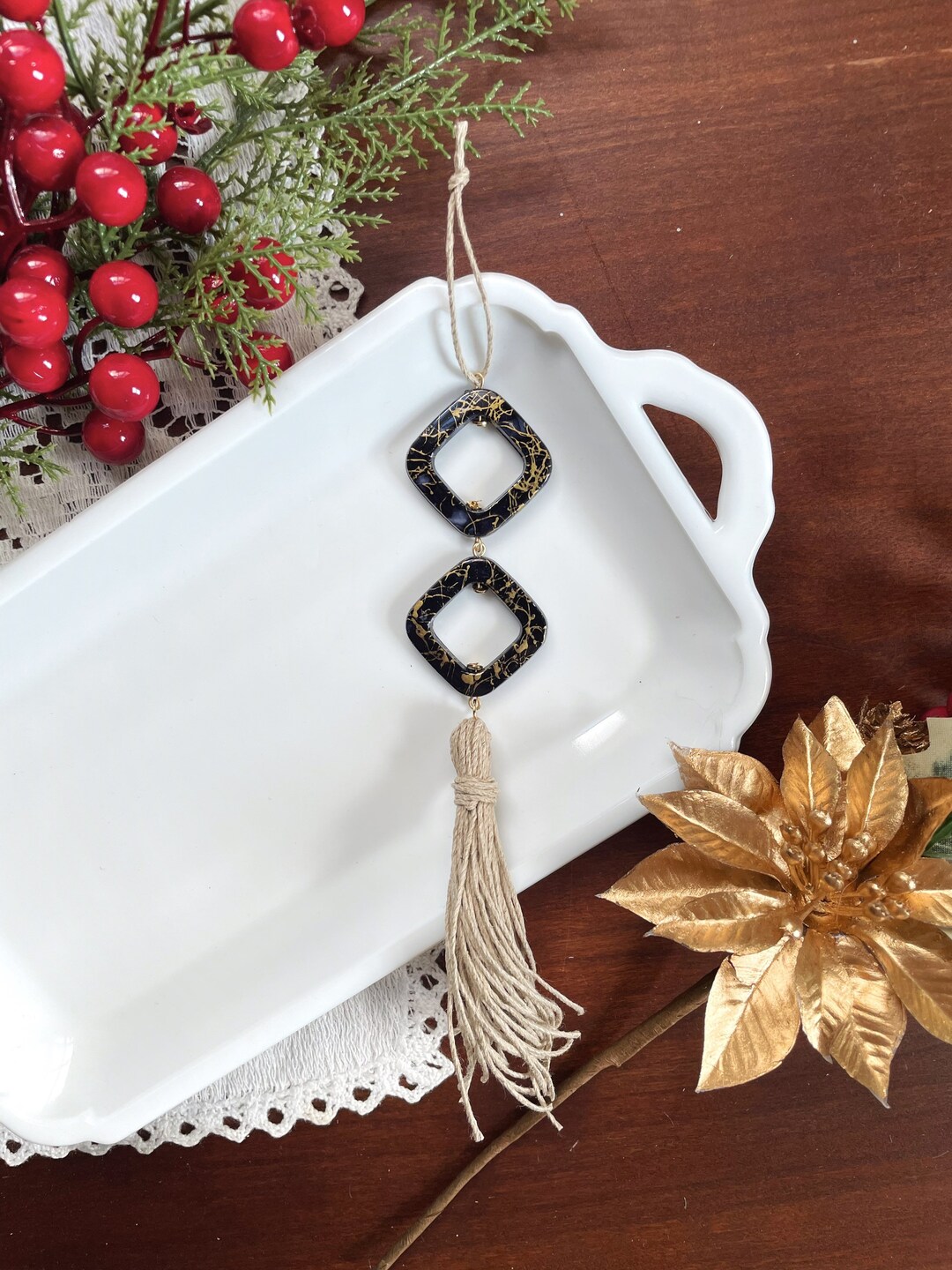 Kintsugi Inspired Christmas Ornament Geometric Ornament - Etsy